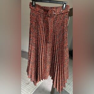 Topshop Animal Print A-Line Midi Skirt